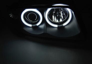 LED Angel Eyes Scheinwerfer für Audi A4 B5 94-98 schwarz CCFL